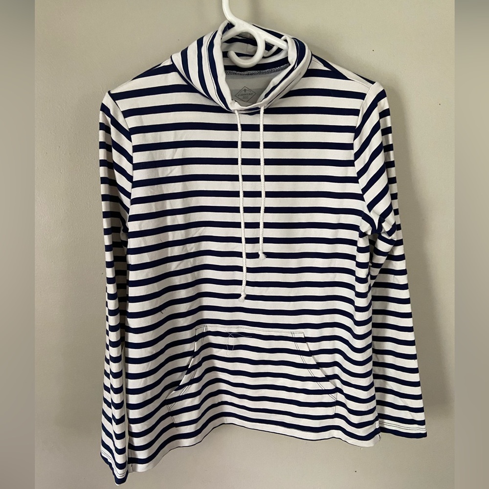 Mock neck stripped pull over
